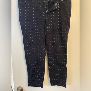 Old Navy Mid-Rise Pixie Pant • Size 14 • Black with tiny white diamonds